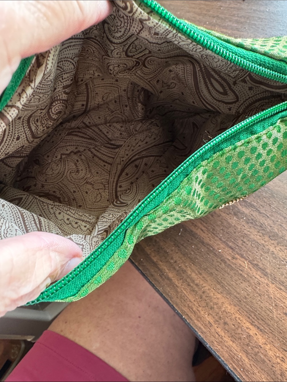 Embellished Green Evening Potli Bag with Gold Accents - Picture 4 of 4
